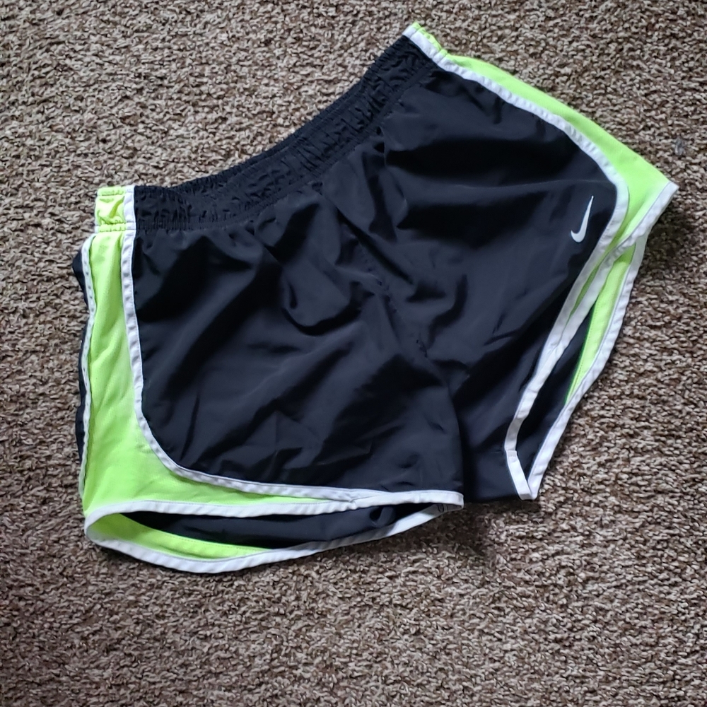 Black/white/green nike shorts